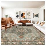 $160 TOPRUUG Washable Oriental Rug 10x14, Green