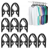 Foldable Hangers, 10 Pcs, Black