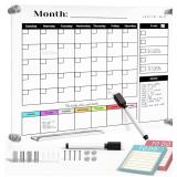 Acrylic Magnetic Fridge Calendar, Dry Erase