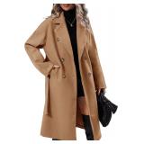 XL Danedvi Women Wool Pea Coat, Double Breasted
