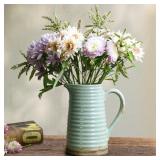 Quoowiit Ceramic Rustic Vase with Handle