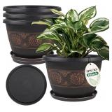 Usocik 4 Pack 10' Plant Pots with Drains