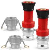 NOVINO 2' Fire Hose Nozzle, Fog Flow (2 Pack)