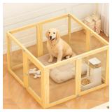 $150 Clear Acrylic Dog Playpen with Wood Frame