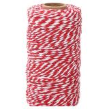 Cotton Twine 1.6mm, 328 ft, White/Red Gift Cord