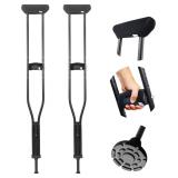 KMINA Underarm Crutches, Adjustable, Aluminium
