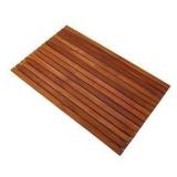 Oiled Brown Teak Indoor and Outdoor Shower/Bath Ma