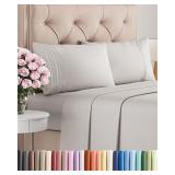 Queen Size 4-Piece Sheet Set - Breathable Grey