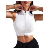 Verdusa Zipper SM Front Crop Tank Mock Neck