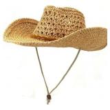 Straw Cowboy Sun Hat for Women/Kids UPF 50+