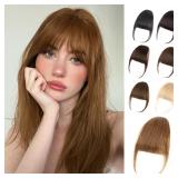 EINAEY Clip in Bangs, Light Auburn Brown