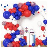 Amandir 153Pcs Red White Blue Balloons Kit
