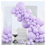 PartyWoo Lavender Balloons 140pcs Pack 18-5in
