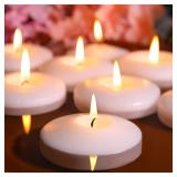 80 Pack White Floating Candles 3' Unscented