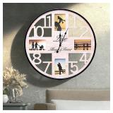 Large Wall Clock with Picture Frames 24'