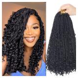 Goddess Box Braids Crochet Hair 14' 8 Packs 1B