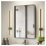 Matte Black 24x36 Framed Mirror