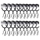 Hotop 60P Drapery Rings & 60P Hooks Black