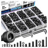 mxuteuk 888Pcs Screws Kit M2 M4, 12.9 Black