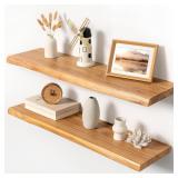 $120 36' Live Edge Shelves - Elm, Set of 2