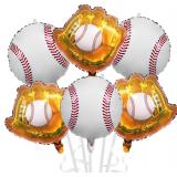 Baseball Balloons 6 Pack 18' Foil Balloon