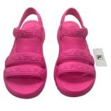 Sz7 Fila Women's Pink Rubber Strap Sandals