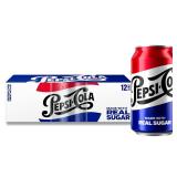 Pepsi Real Sugar Soda 12 Fl Oz Cans (12)