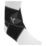 MUELLER Easy Grip Ankle Wrap, Black, One Size