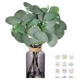 DomeStar 7pc Eucalyptus Stems in Black Vase