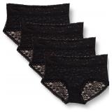 MEDIUM 4Ct Amazon Essentials Lace Hipster Underwea