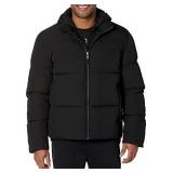 MED Amazon Essentials Mock Neck Puffer, Black