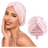 Silk Satin Hair Bonnet for Sleeping - Pink