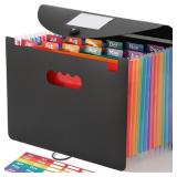 SortRax Accordion File Organizer, Black