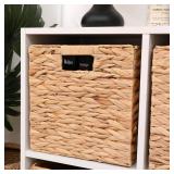 Storage Baskets 4 Pcs Water Hyacinth Cube Bins