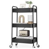 TOOLF 3-Tier Metal Rolling Cart