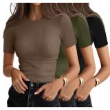 SzL 3 Pack Women's Ribbed Tees
