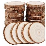 William Craft Wood Slices with Bark - 30 Pcs