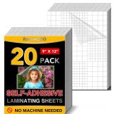 18 PCS Self-Adhesive Laminating Sheets 9x12