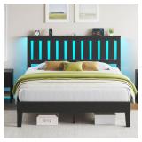 $180 Rolanstar Queen Bed Frame with USB/Type-C