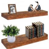 Rustic Brown Floating Shelves 25' Set of 2