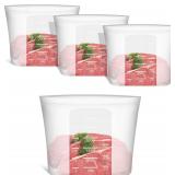Reusable Storage Bags, 4 Pack, Silicone
