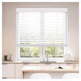 $129 DEZ Faux Wood Cordless Blind 71Wx72H White