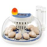 12 Egg Incubators: Temp & Humidity Control