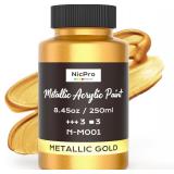 Nicpro Metallic Gold Acrylic Paint 8.45oz