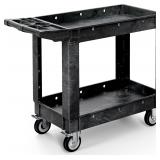 LIGHT GREY Utility Cart on Wheels, 2 Shelf