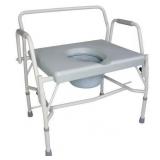 500 lb Capacity Drop-Arm Commode, Grey