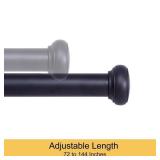 Kenney Tropez 72-144-in Black Curtain Rod
