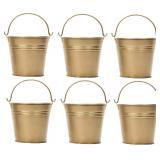 Hosley Gold Metal Buckets   Set of 6