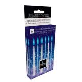 Rainbow Moments Icicle Candles, Blue/White, 6pk