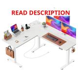 $884 Huuger L Shaped Standing Desk 63x55 White